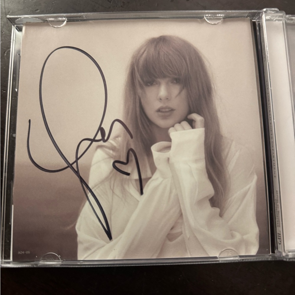 SOLD - Taylor Swift Signed TTPD Signed CD with Heart